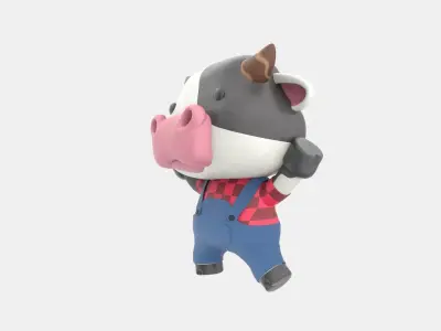 Cute Cow 3D Illustration 3D model