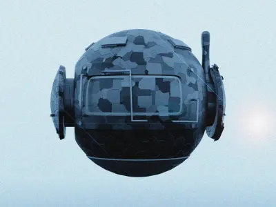 Drones spaceship flying in sky Free 3D model