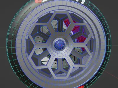 Rays Racing Wheel Low-poly 3D model