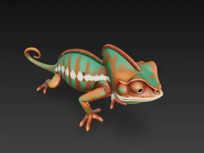 Chameleon Realistic 3D Model Basic - Low Poly Realistic Low-poly 3D model