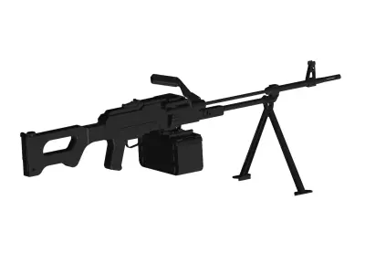 PKM machine gun 3D model purchase