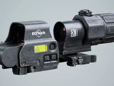 EOTech EXPS3 Holographic Sight Magnifer G33 STS Scope Low-poly 3D model