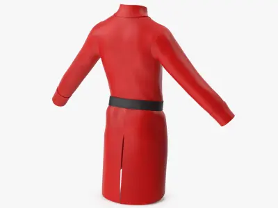  Coat Red with Belt 