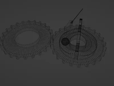Animated Mechanical gears 3D - realistic FREE Free 3D model