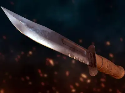 Ka-Bar Combat Knife - PBR - Low-poly 3D model