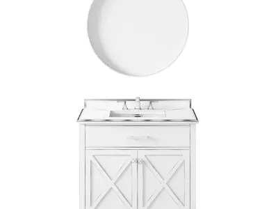 OVE Ainsley 36 White Vanity 3D model