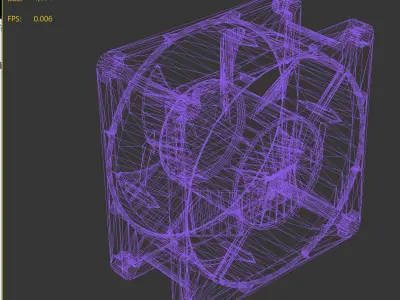 Square axial fan 3D model
