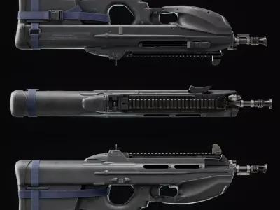 GAME READY FN F2000 RIFLE PBR RIGGED Low-poly 3D model