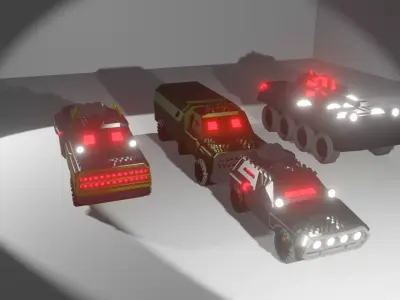 SCIFI Military pack Low-poly 3D model