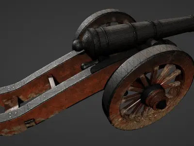 Cannon - Low Poly old Low-poly 3D model