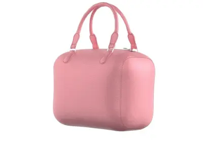 Pink Leather Tote Bag 3D model