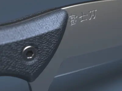 Hunting and combat modern knife 3D model