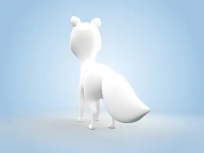 Arctic fox 3D model