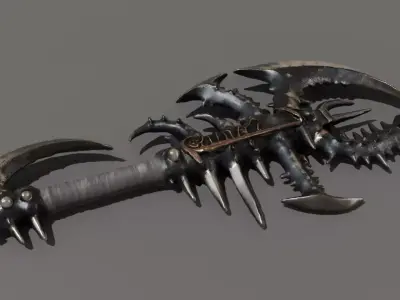 Maelstrom Reaper Scythe Low Poly Dark Fantasy Low-poly 3D model