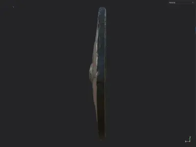 Viking historical leather-covered shield Low-poly 3D model