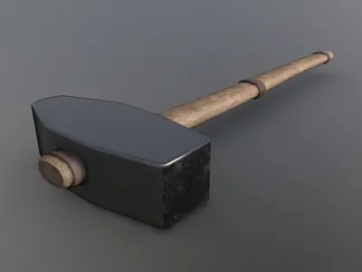 Hammer - Iron Low-poly 3D model