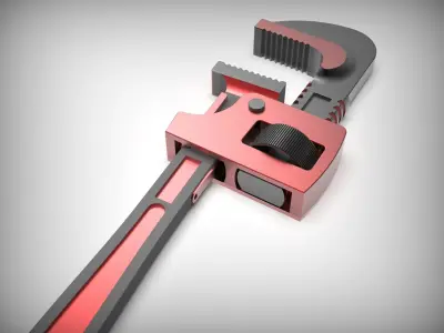 Adjustable Pipe Wrench 3D model