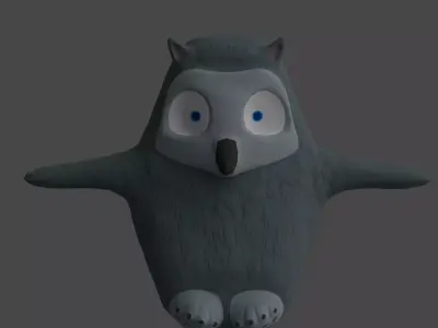 Owl Bird Cute Model Low-poly 3D model
