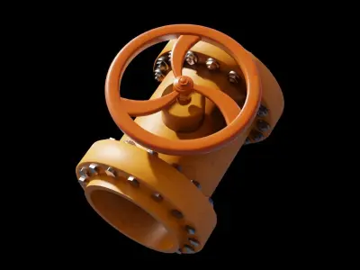 Industrial valve 3D model Low-poly 3D model purchase