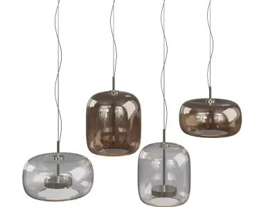 Glass Pendant Light Set 01 Free 3D model