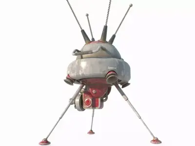 Future science fiction small surveillance aircraft 3D model