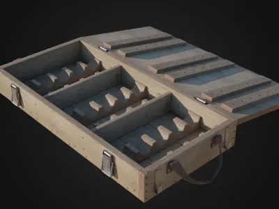 37mm WW1 Shell Box Low-poly 3D model