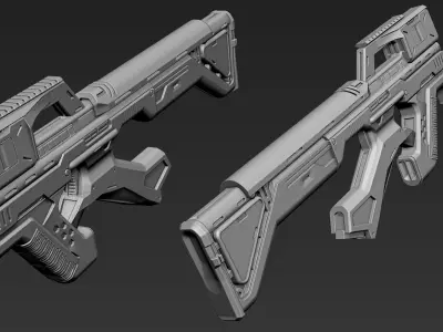 3D Printable Sci-Fi Weapon Part 4 3D model