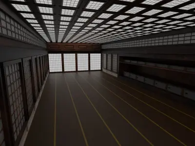 Japanese training dojo Low-poly 3D model purchase