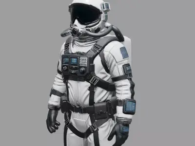 White Tactical Space Explorer Suit 3D model