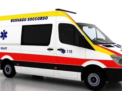Mercedes Benz Sprinter L2H2 2009 Italy Ambulance 3D model