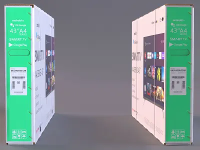 Cardboard Shipping Box TV 43 Inch 3D model