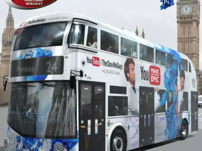 Wrightbus Routemaster YouTube livery Low-poly 3D model