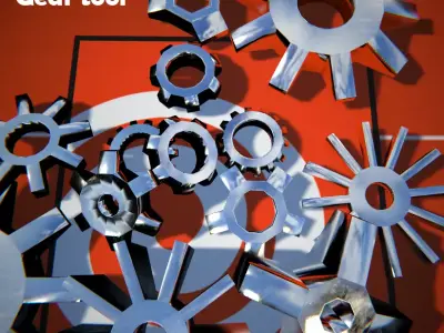 HDA Procedural Gear Tool   Low-poly 3D model