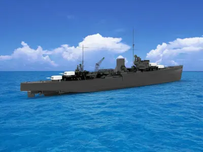Leander-class cruiser 3D model