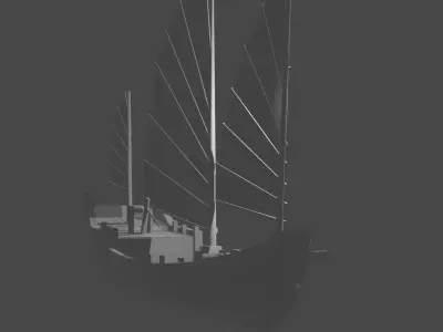 Junk ship Low-poly 3D model