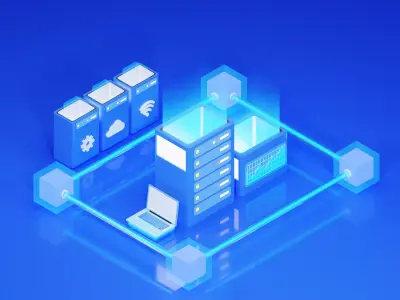 3D Render of Blockchain Technology for Visualization 3D model