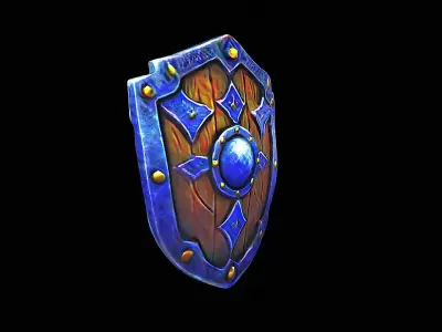 stylized shield 3D model