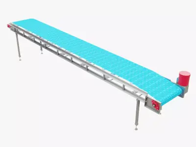 Plastic Modular Belt Conveyor Low-poly 3D model