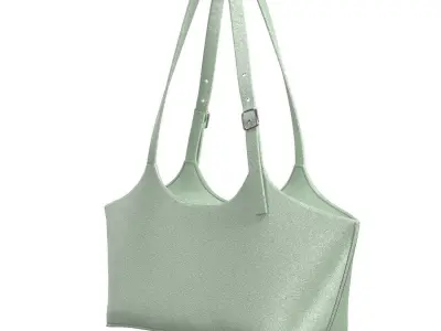 Mint Glitter Tote Bag 3D model