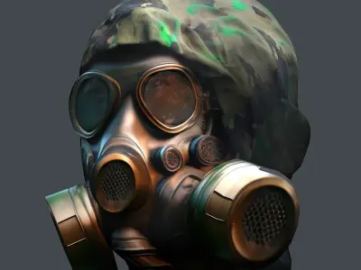 Helmet 3d model military combat Military Low-poly  Low-poly 3D model 7