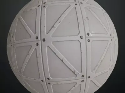Triangular Sci-Fi White Metal Plate PBR Seamless Texture
