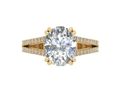 Oval Art Deco Ring 3D print model 20