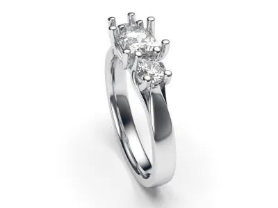 solitaire with ring sizes  9 part S62 3D print model