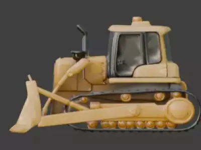 Industrial Heavy Bulldozer 3D Model Low-poly 3D model