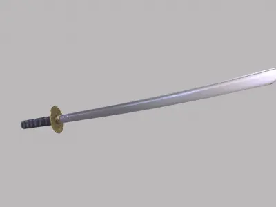Engraved katana Low-poly 3D model