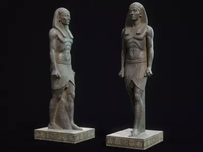 Egyptian Statue Pharaoh Low-poly 3D model