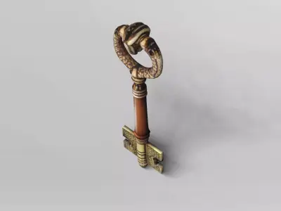 Antique Ornate Skeleton Key 3D Model 3D model