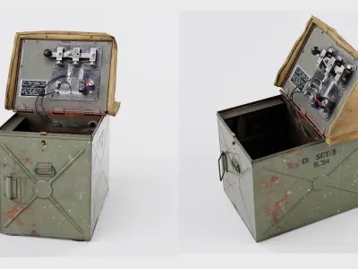 WW2 British Daylight Short Range Signal Lamp  Low-poly 3D model