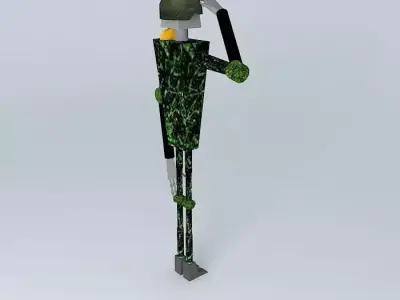 Soldierbot man in suit Free 3D model