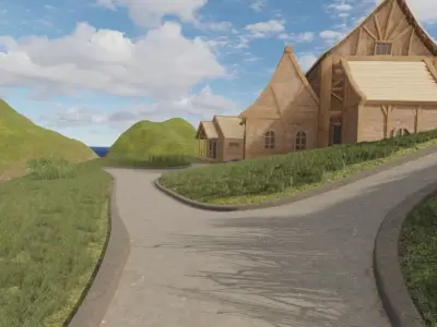Coastal Village Retreat 3D model